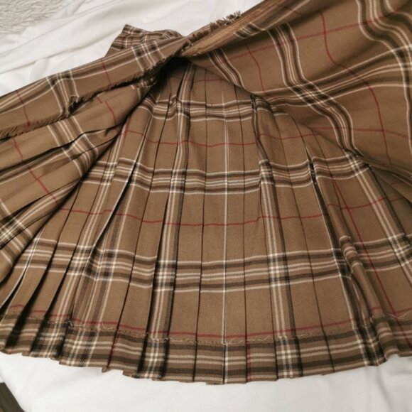 Geoffrey Highland Queen Wool Kilt Plaid Tartan Midi Skirt Small - Picture 7 of 11